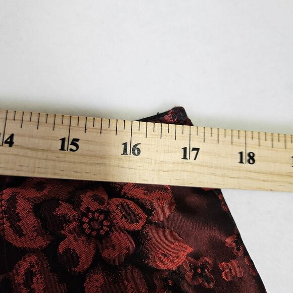 Teri Jon Rickie Freeman Jacquard Skirt Taffeta Floral Formal Midi Full Red 12 - Picture 14 of 16